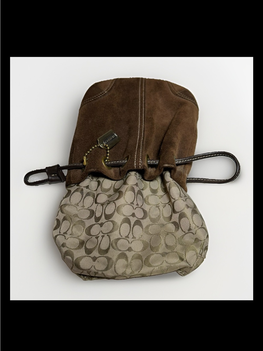 Coach Soho Brown Suede Drawstring Wristlet/Pouch, 2003 Style: (#7128) RARE - Picture 6 of 9